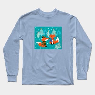 Christmas, Red Fox Long Sleeve T-Shirt